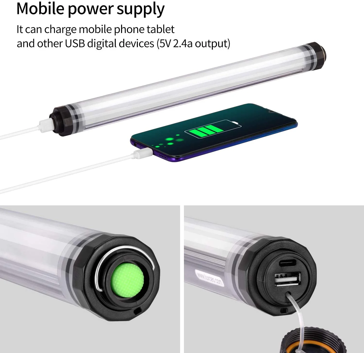 LUXCEO P7RGB PRO - Waterproof RGB Tube Light - Video/Photography Light Wand with Built-In Battery, Power Bank, Remote & Bluetooth - Image 4